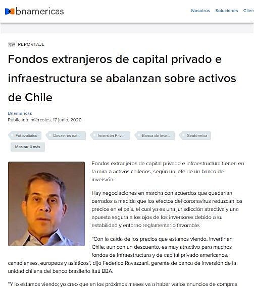 Fondos extranjeros de capital privado e infraestructura se abalanzan sobre activos de Chile